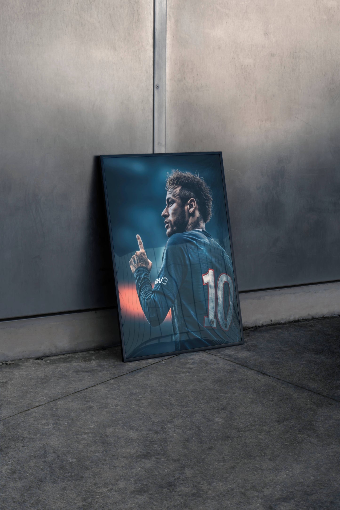 Neymar PSG No.10 Cinematic Side Profile Art Print | Football Wall Poster