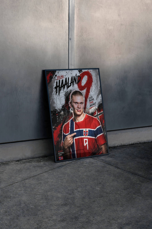Haaland Norway HAALAND 9 Cold Blood Art Print | Football Wall Poster