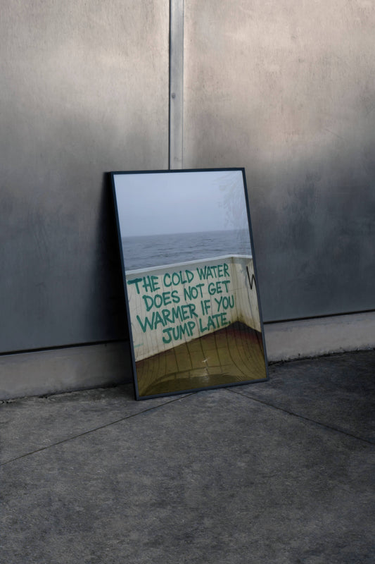 Cold Water Quote Motivational Frame