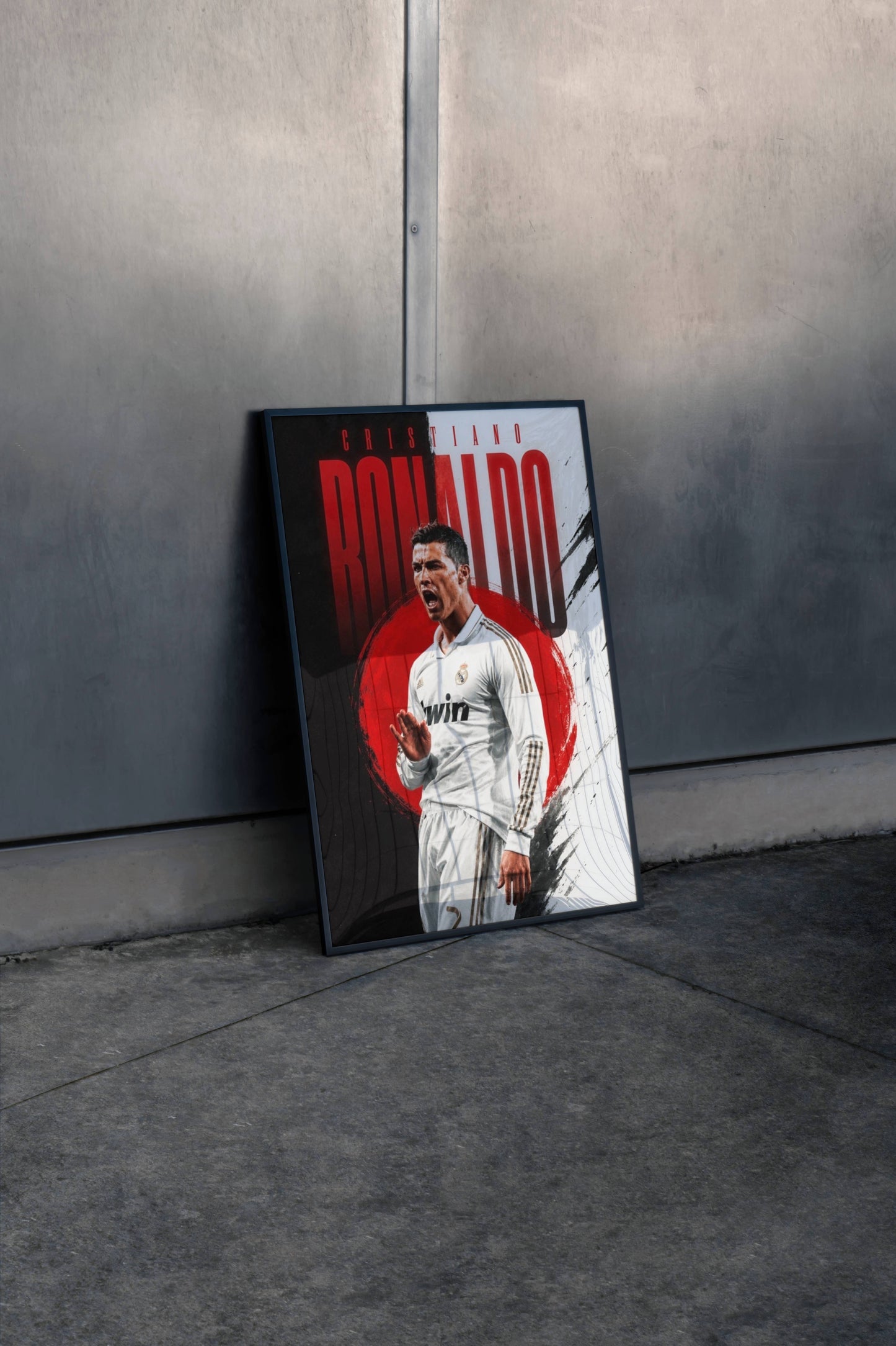 Ronaldo Real Madrid White Jersey Typography Art Print | Football Wall Poster