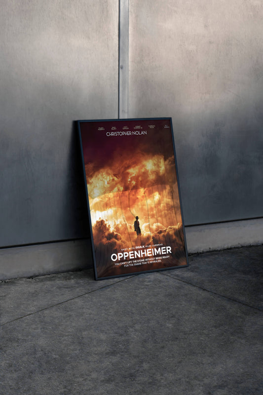 Oppenheimer Dramatic Fire Explosion Movie Poster Frame