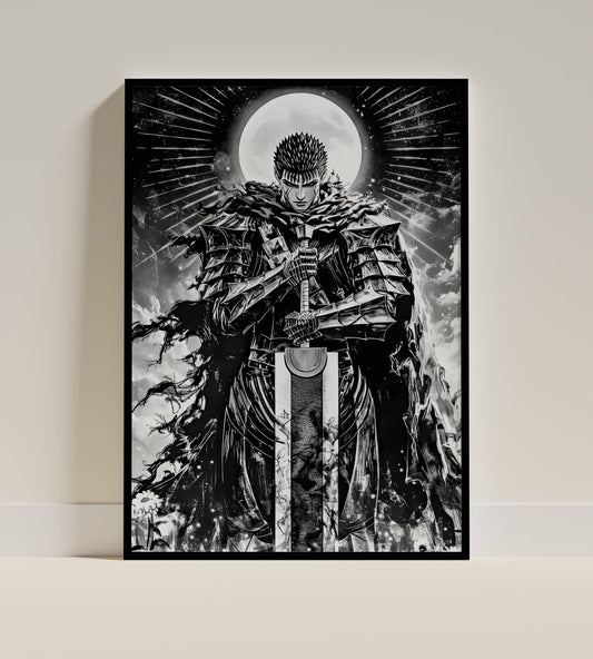 Dark Knight Moon Warrior Art Poster Frame