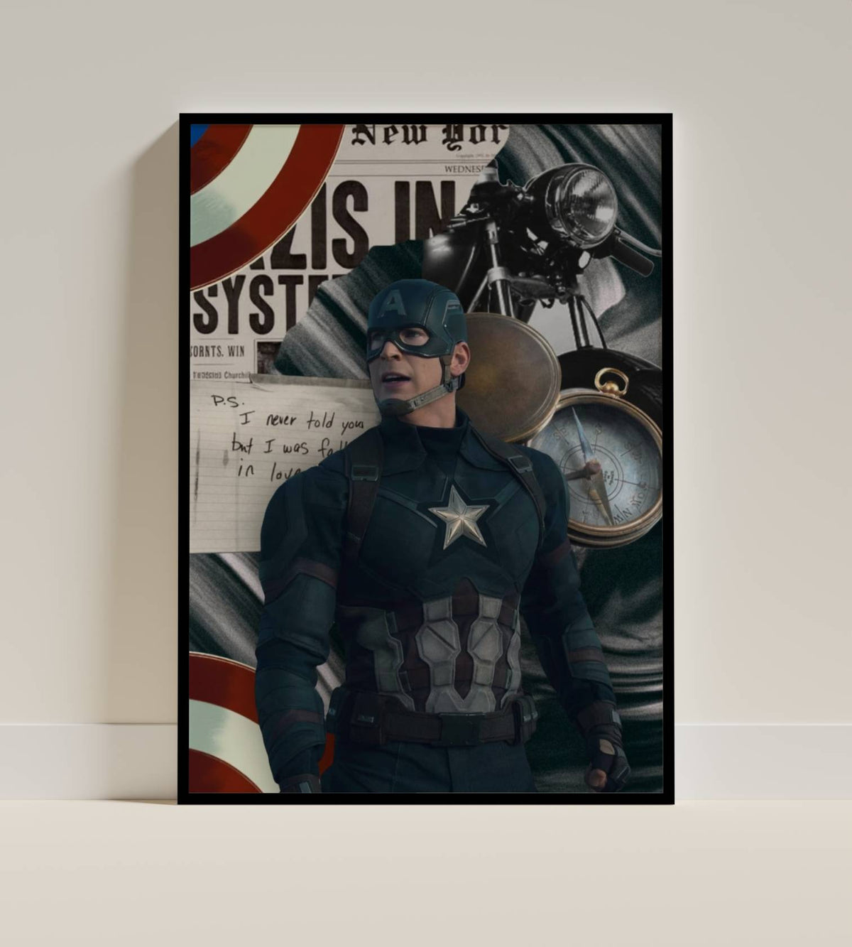 Captain America Vintage Propaganda Style Art Print | Superhero Wall Poster