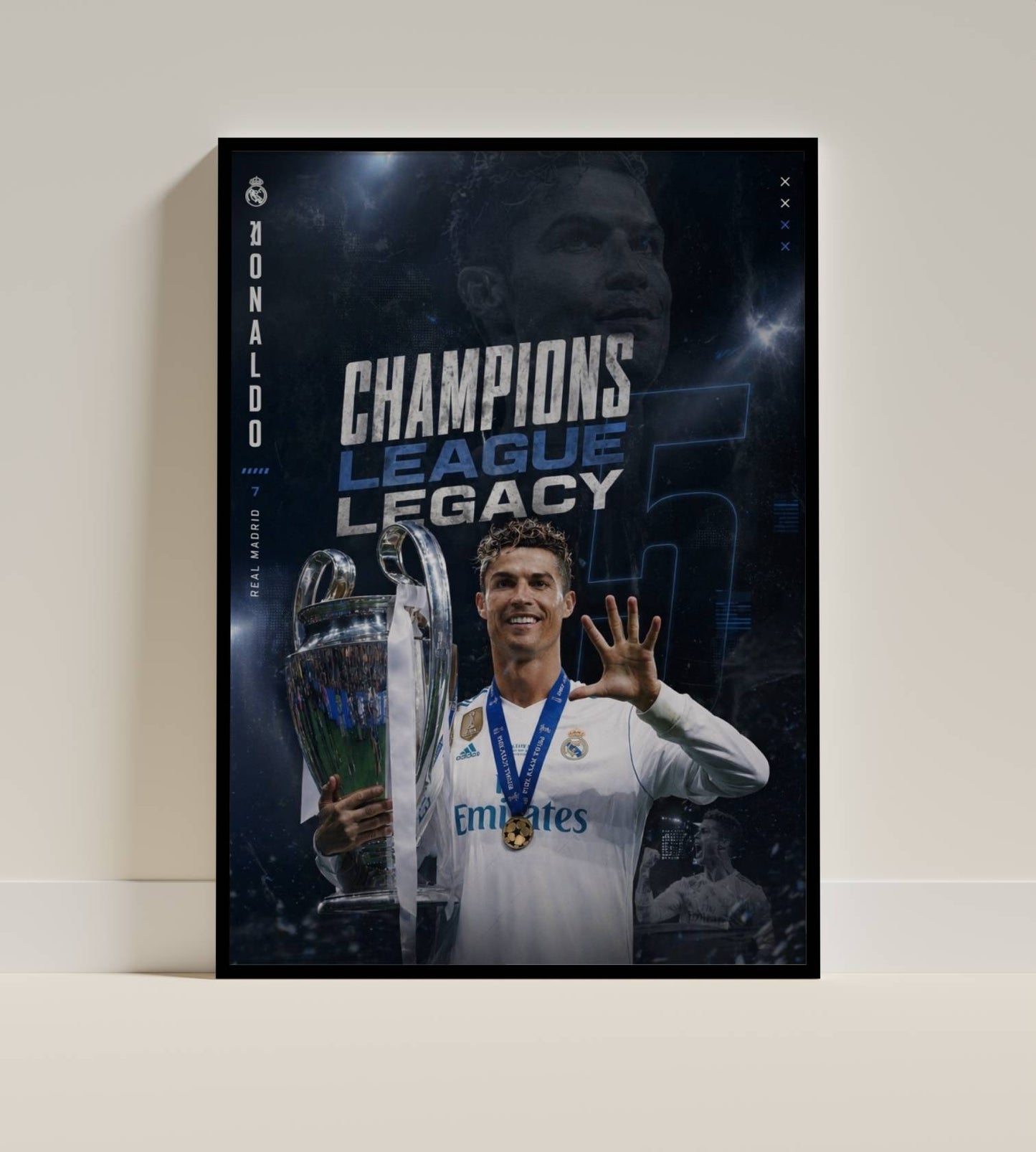 Ronaldo Champions League Legacy Trophy Art Print | Football Wall Poster