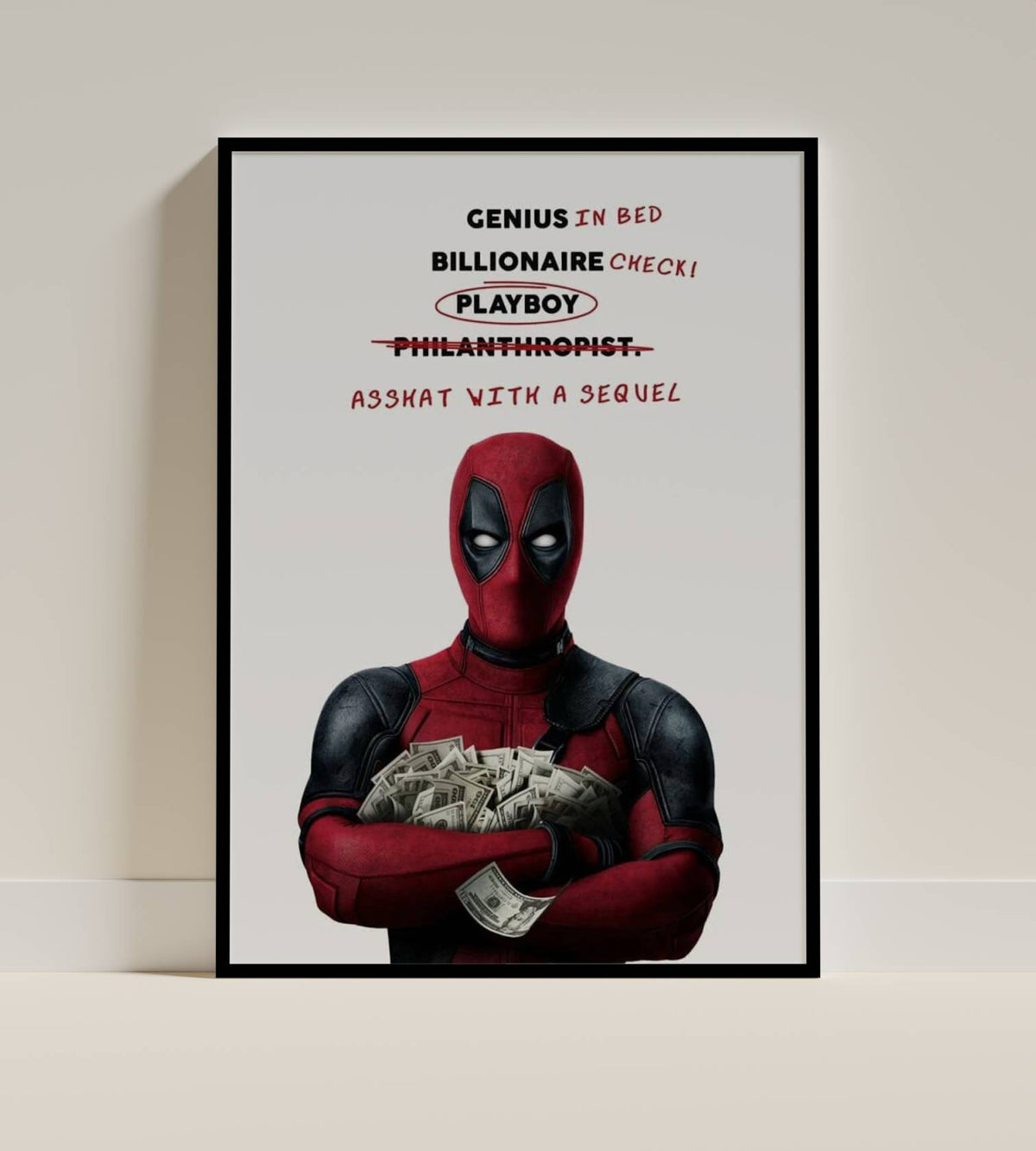 Deadpool Parody Quote Poster | Funny Superhero Wall Art Print