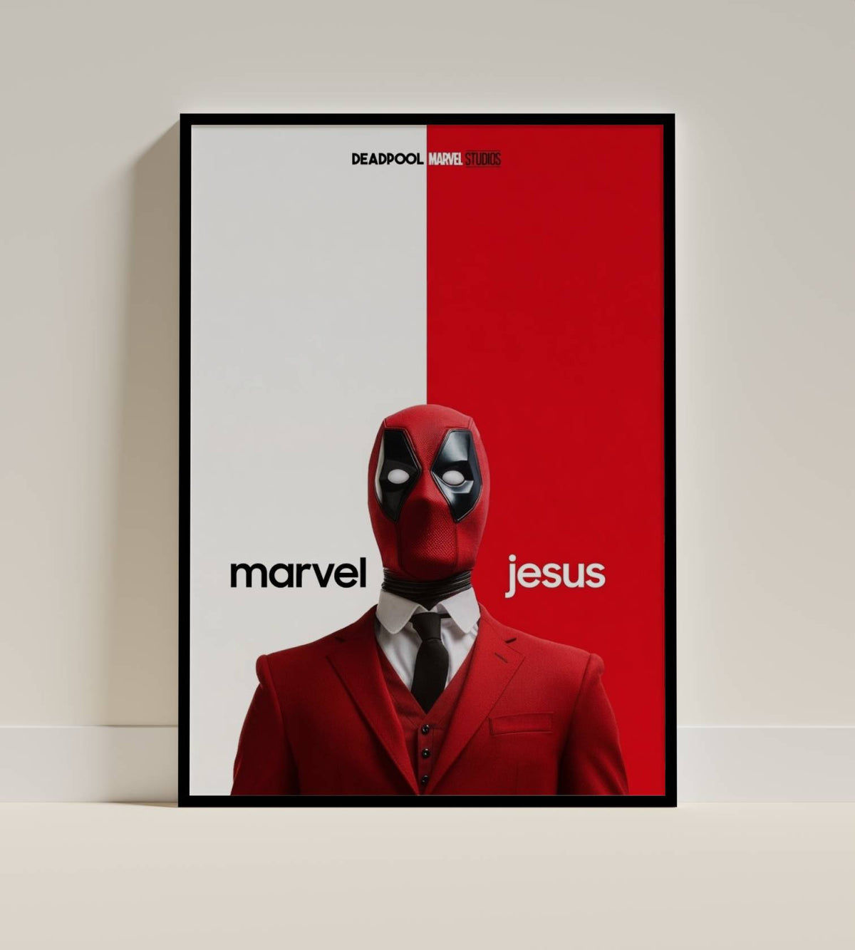 Deadpool "Marvel Jesus" Suit Poster | Superhero Wall Art Print