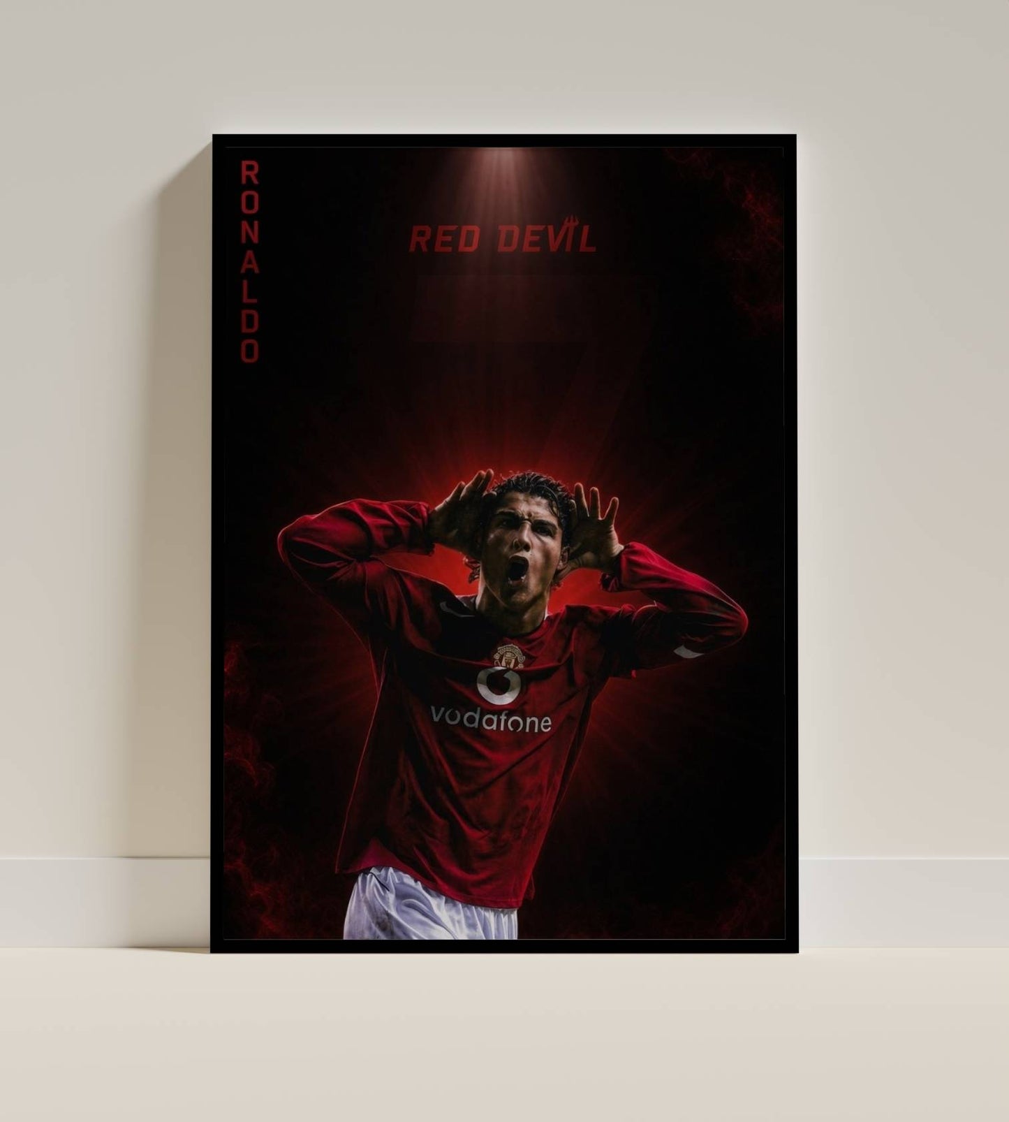 Ronaldo Manchester United Red Devil Art Print | Football Wall Poster