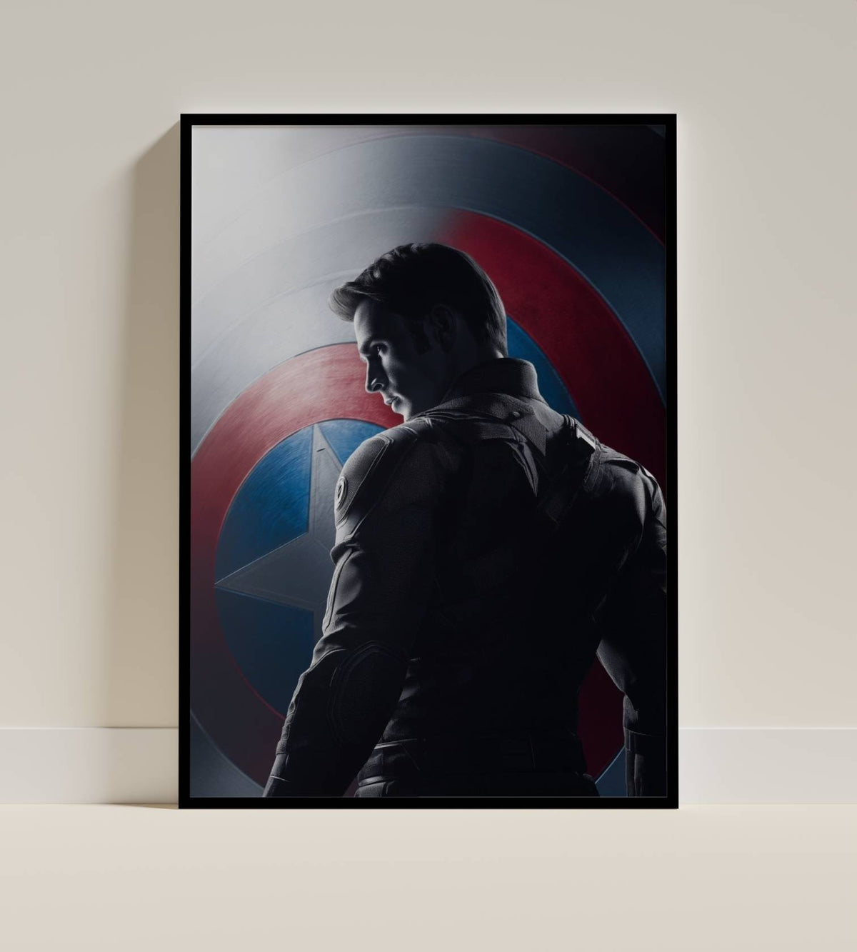 Captain America Silhouette Shield Poster | Marvel Wall Art Print