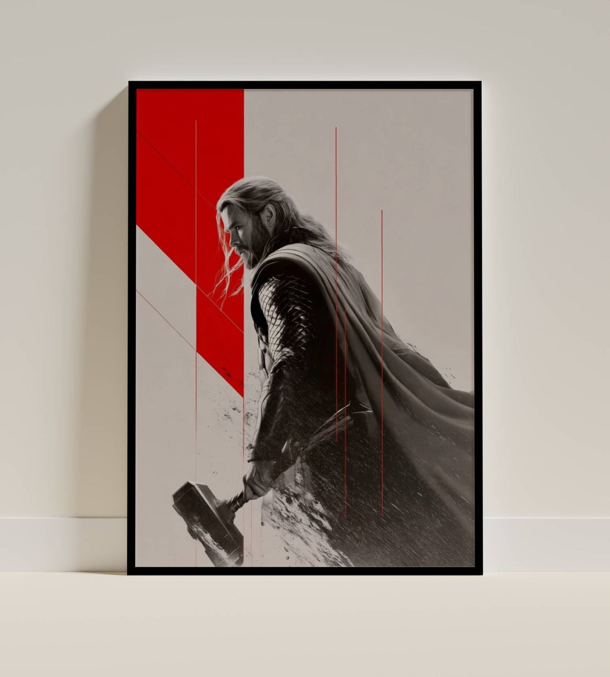 Darth Vader Black White Red Accent Portrait Art Print | Star Wars Wall Poster