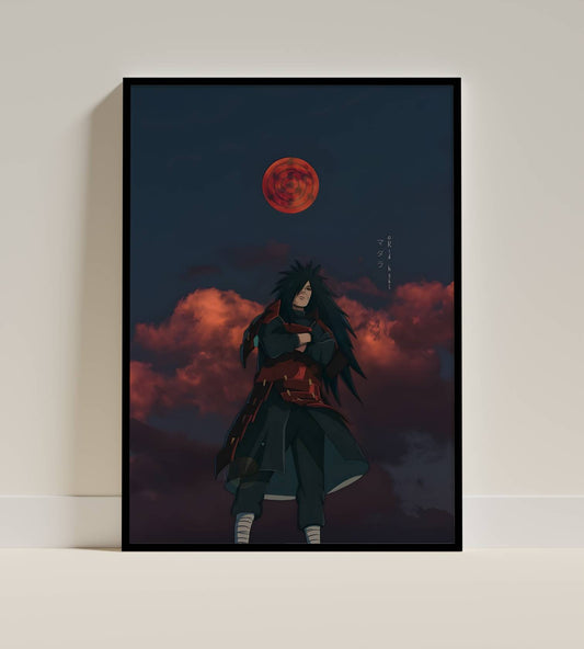Madara Uchiha Red Moon Naruto Art Poster Frame