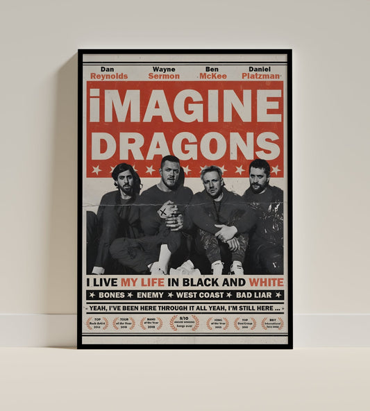 Imagine Dragons Band Poster Frame