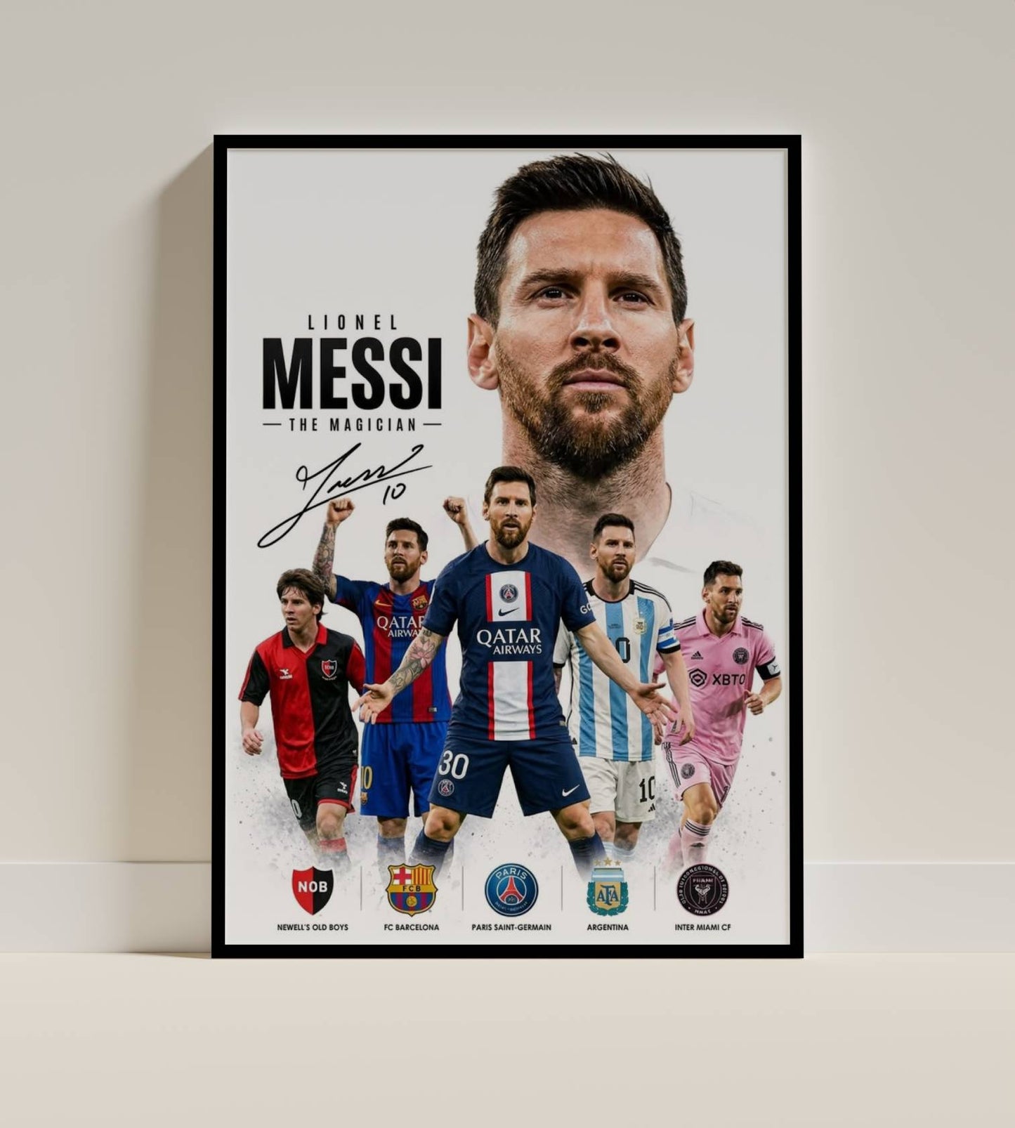 Messi Argentina Team Collage Art Print | Football Fan Wall Poster