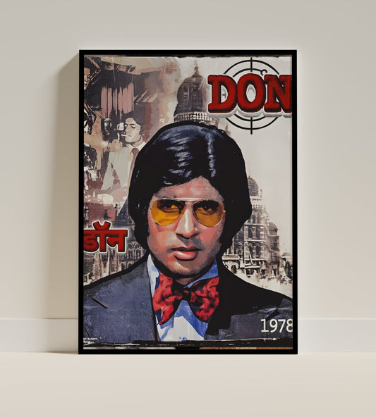 Don Bollywood Iconic Crime Thriller Movie Poster Art Frame