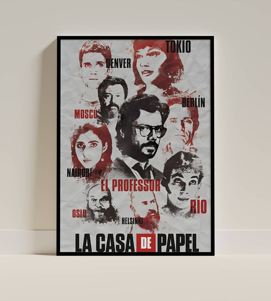 Money Heist La Casa De Papel Red Suit Iconic Poster Frame