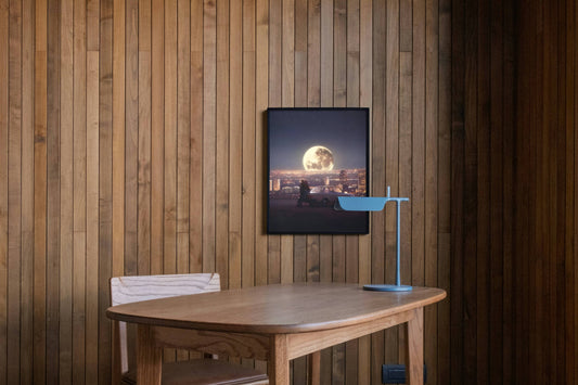 Giant Full Moon City Skyline Nightscape Art Frame