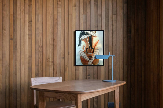 Soulful Cellist Woman Musical Portrait Art Frame