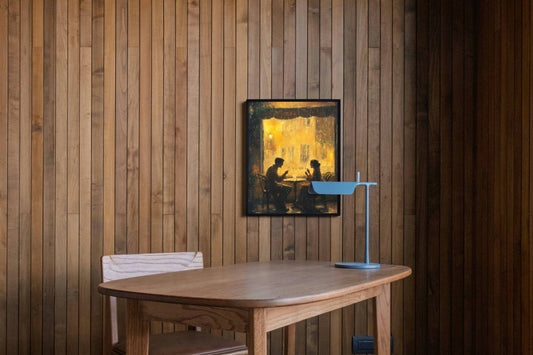 Golden Lamplight Reader Classic Oil Painting Frame