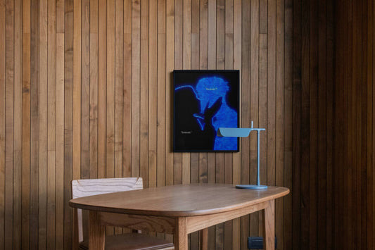 Forever Neon Blue Couple Romance Glow Art Frame