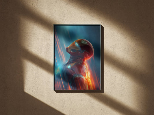 Iron Man Fire and Ice Artistic Profile Art Print | Marvel Wall Poster