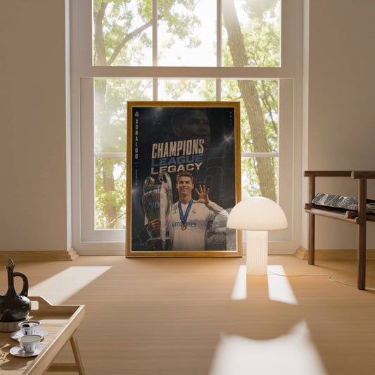 Ronaldo Champions League Legacy Trophy Art Print | Football Wall Poster