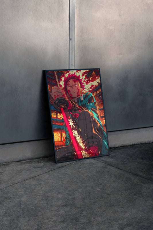 Tanjiro Kamado ( sun breathe ) Art Poster Frame