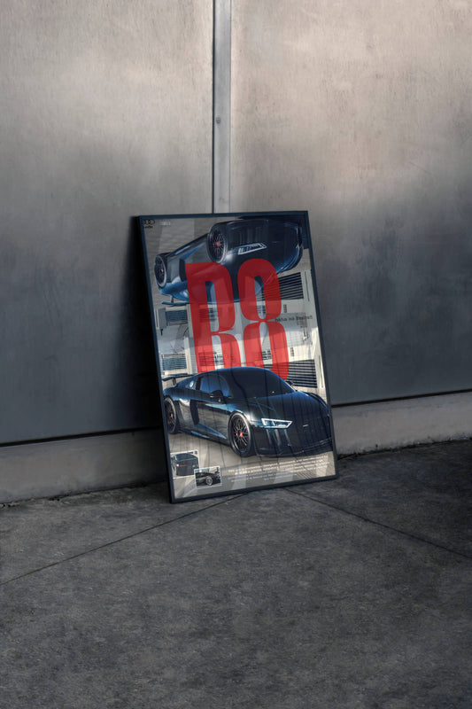 Audi R8 Sports Car Poster Frame