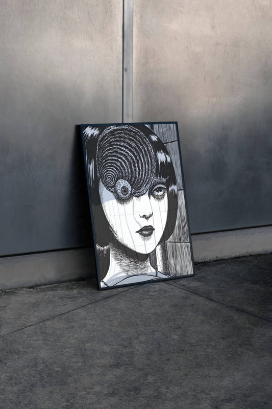 Junji Ito Uzumaki Horror Manga Art Poster Frame