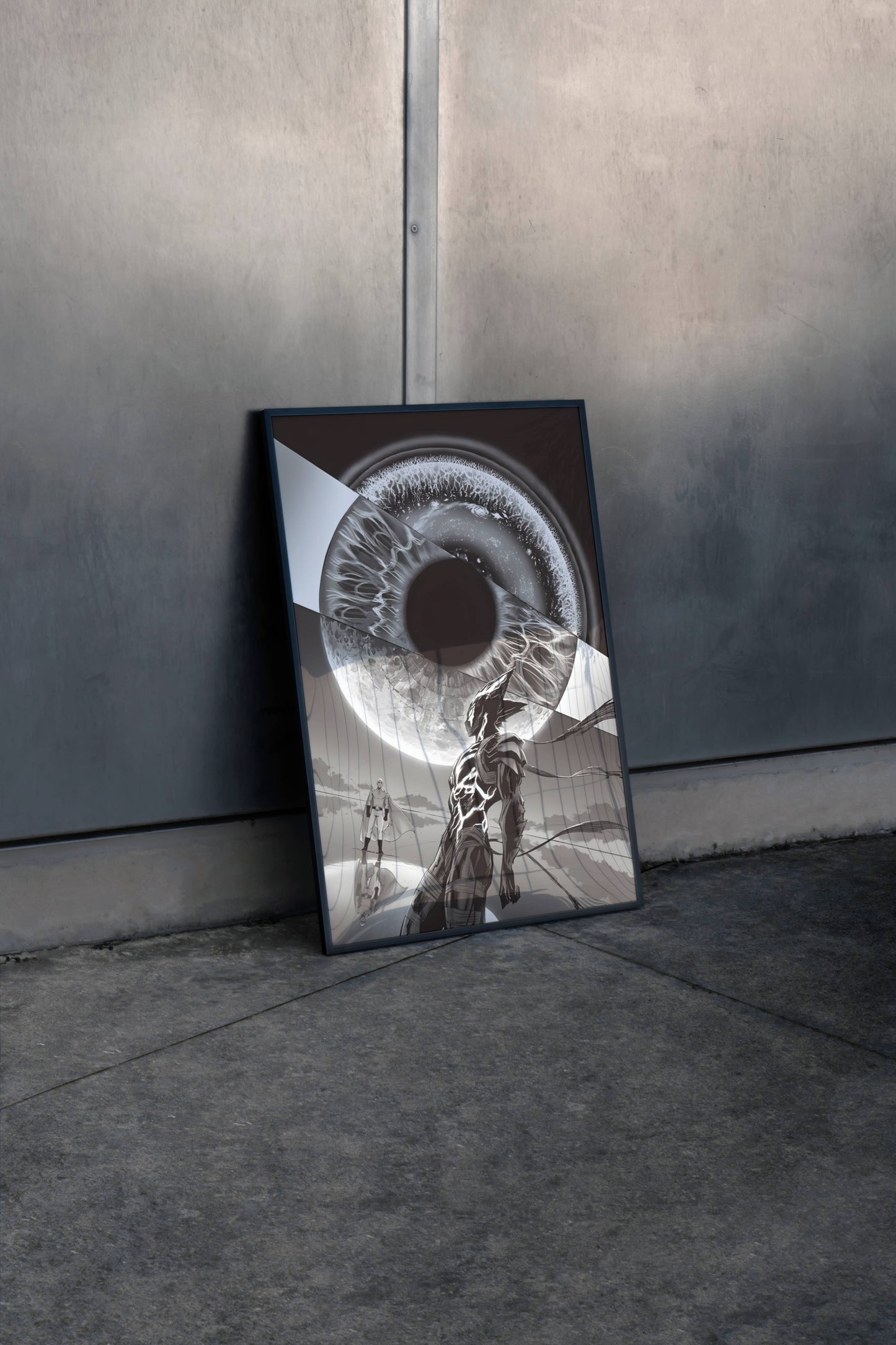 Saitama VS Garou Manga Art Poster Frame