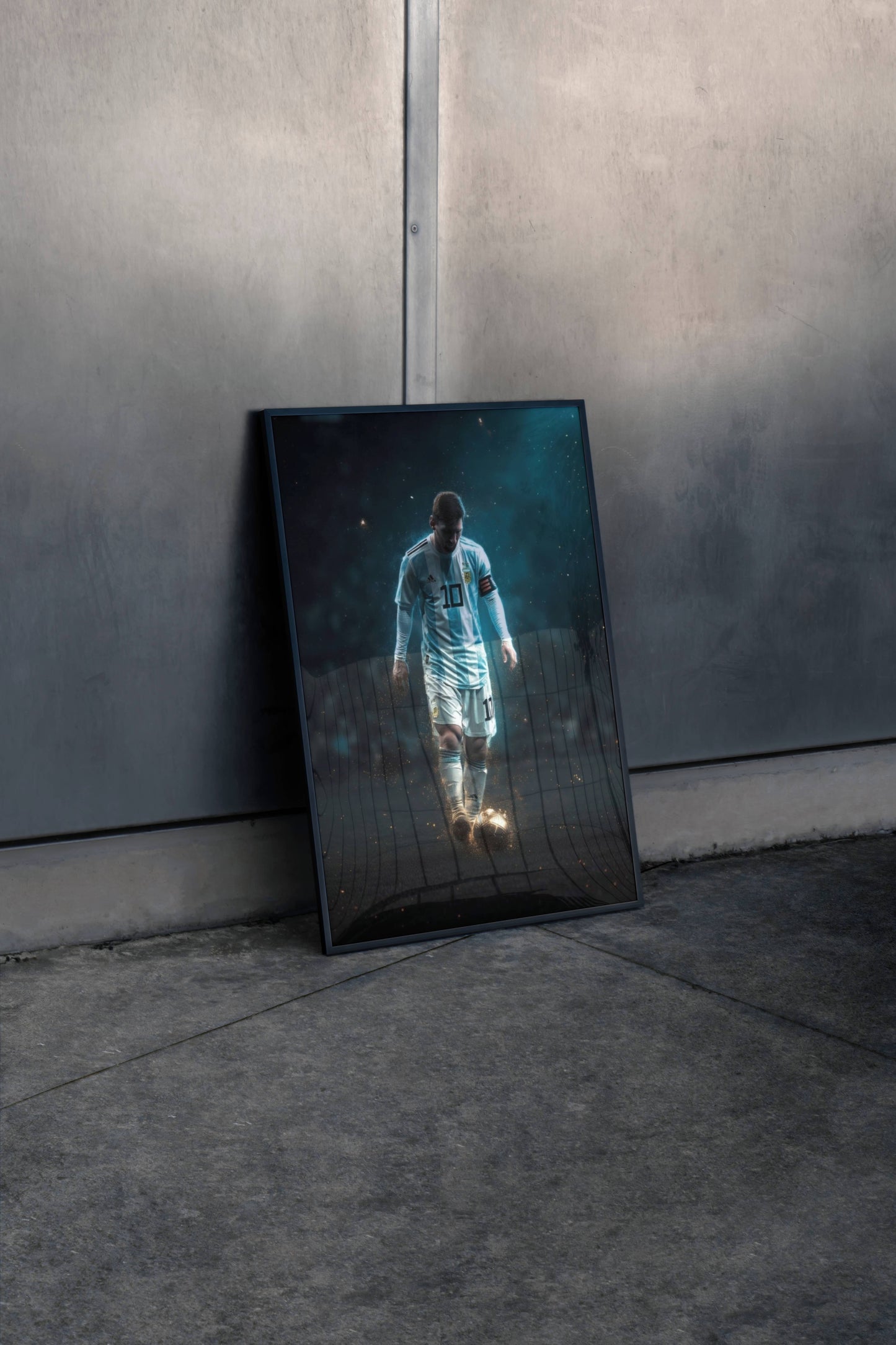 Messi Argentina No.10 Cinematic Glow Art Print | Football Wall Poster