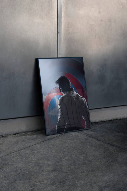 Captain America Silhouette Shield Poster | Marvel Wall Art Print