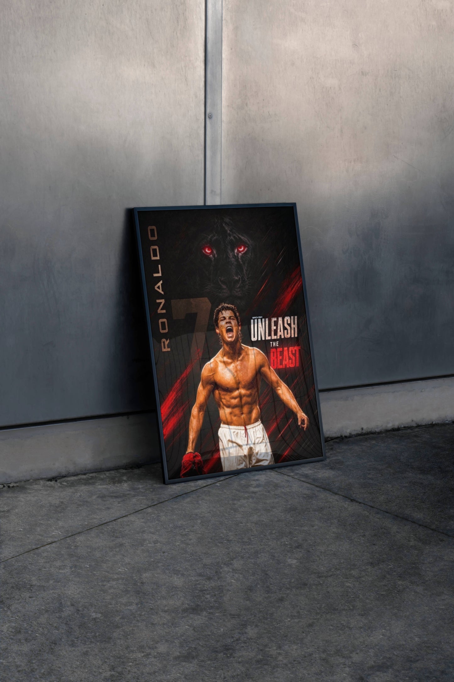 Ronaldo Unleash The Beast Motivational Art Print | CR7 Football Wall Poster