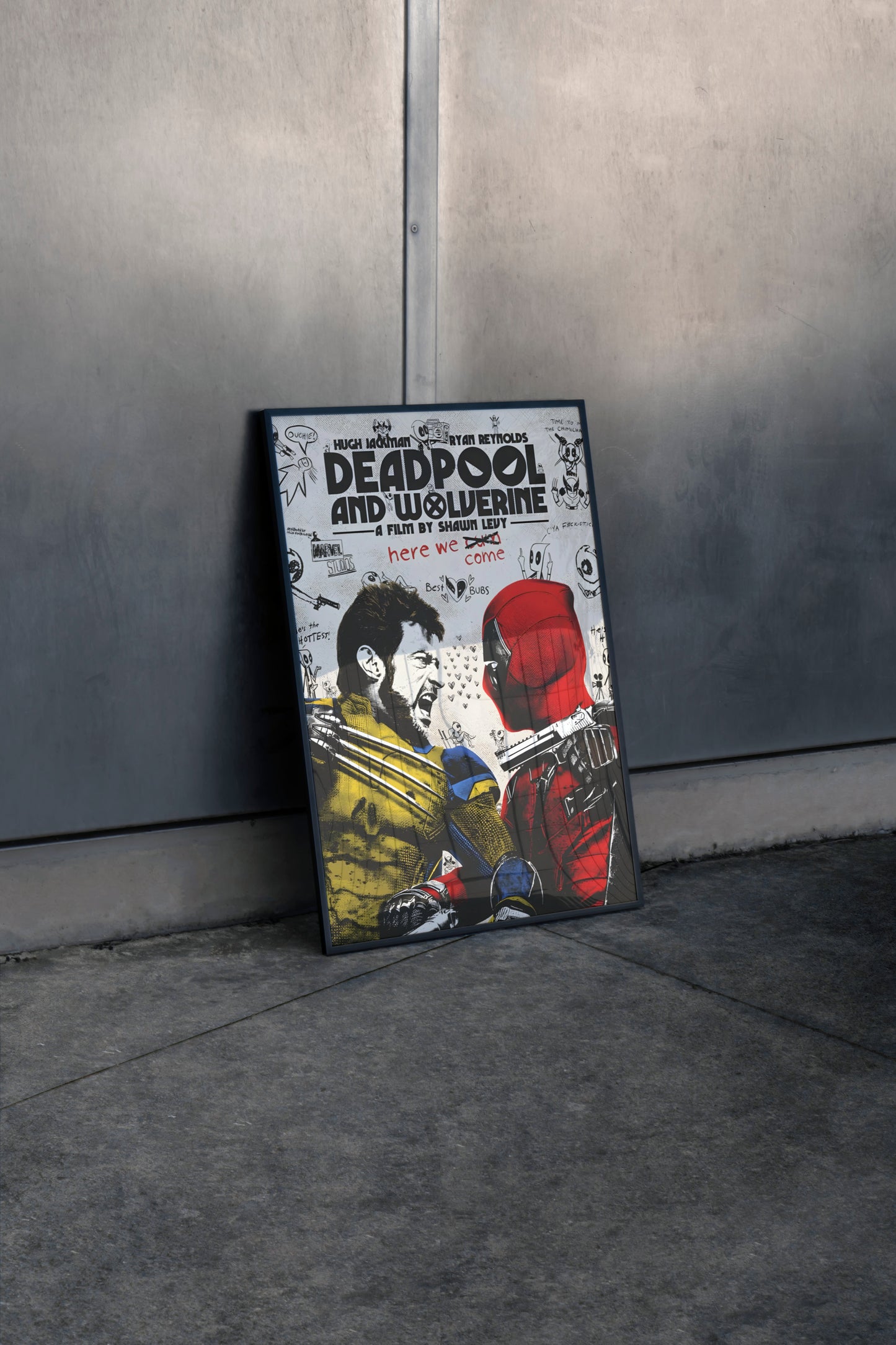 Deadpool and Wolverine Marvel Comic Duo Movie Poster Frame