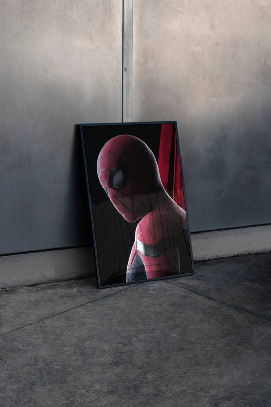 Spider-Man Red Suit Portrait Poster | Superhero Wall Art Print