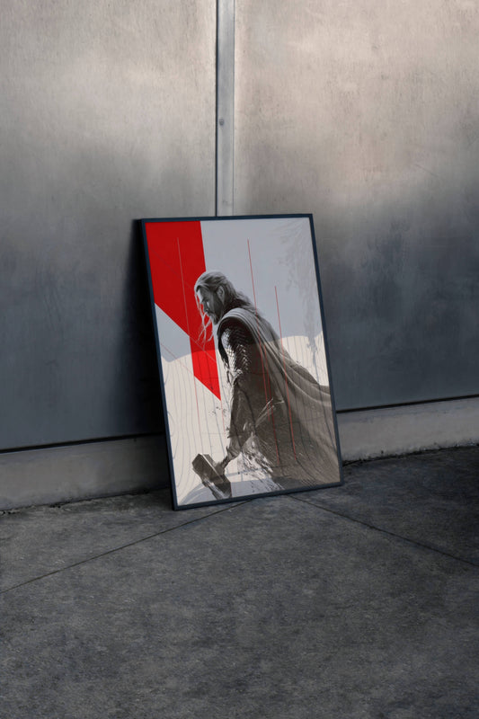 Darth Vader Black White Red Accent Portrait Art Print | Star Wars Wall Poster