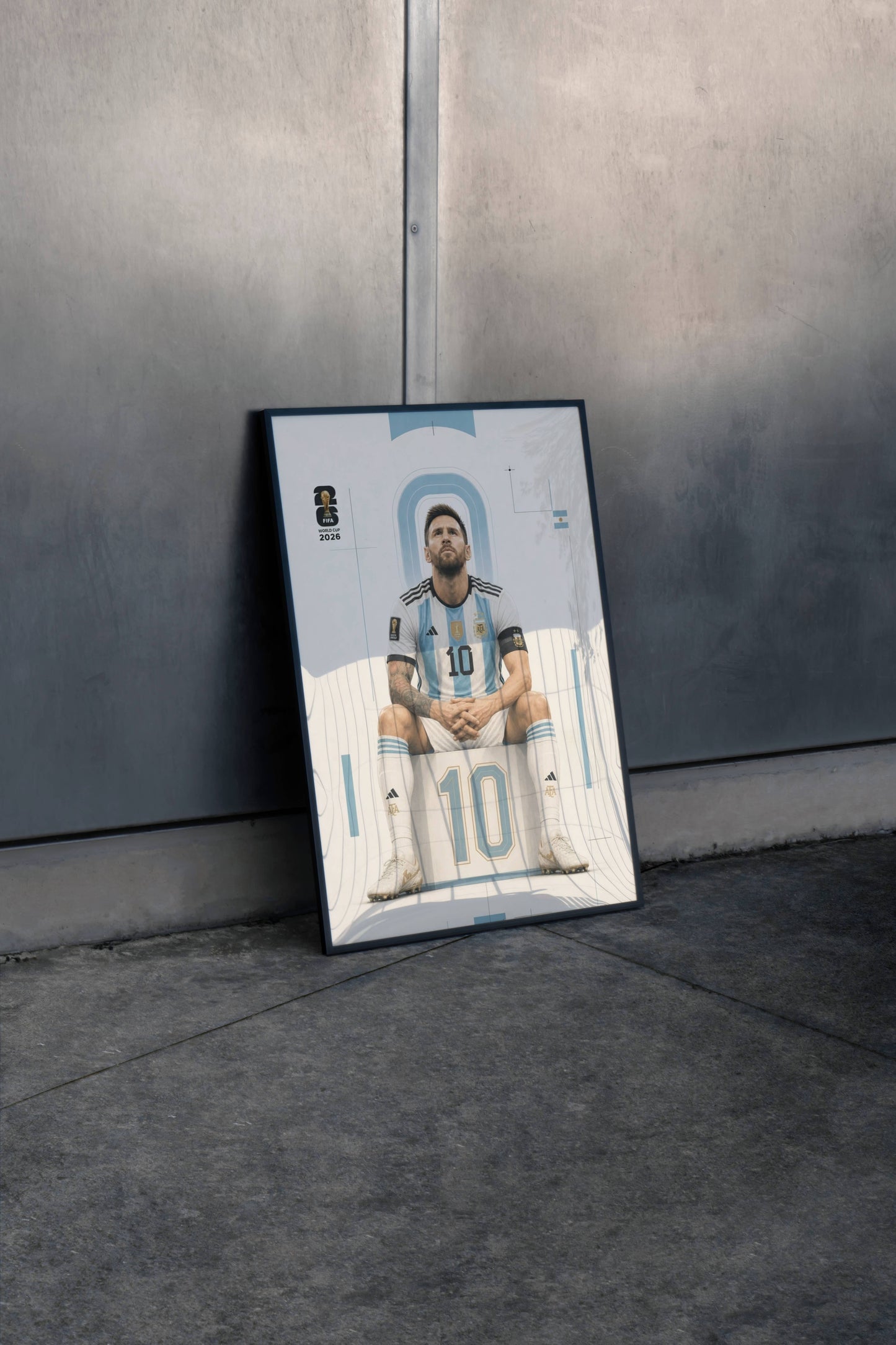 Messi Argentina No.10 Minimalist Portrait Art Print | Football Wall Poster