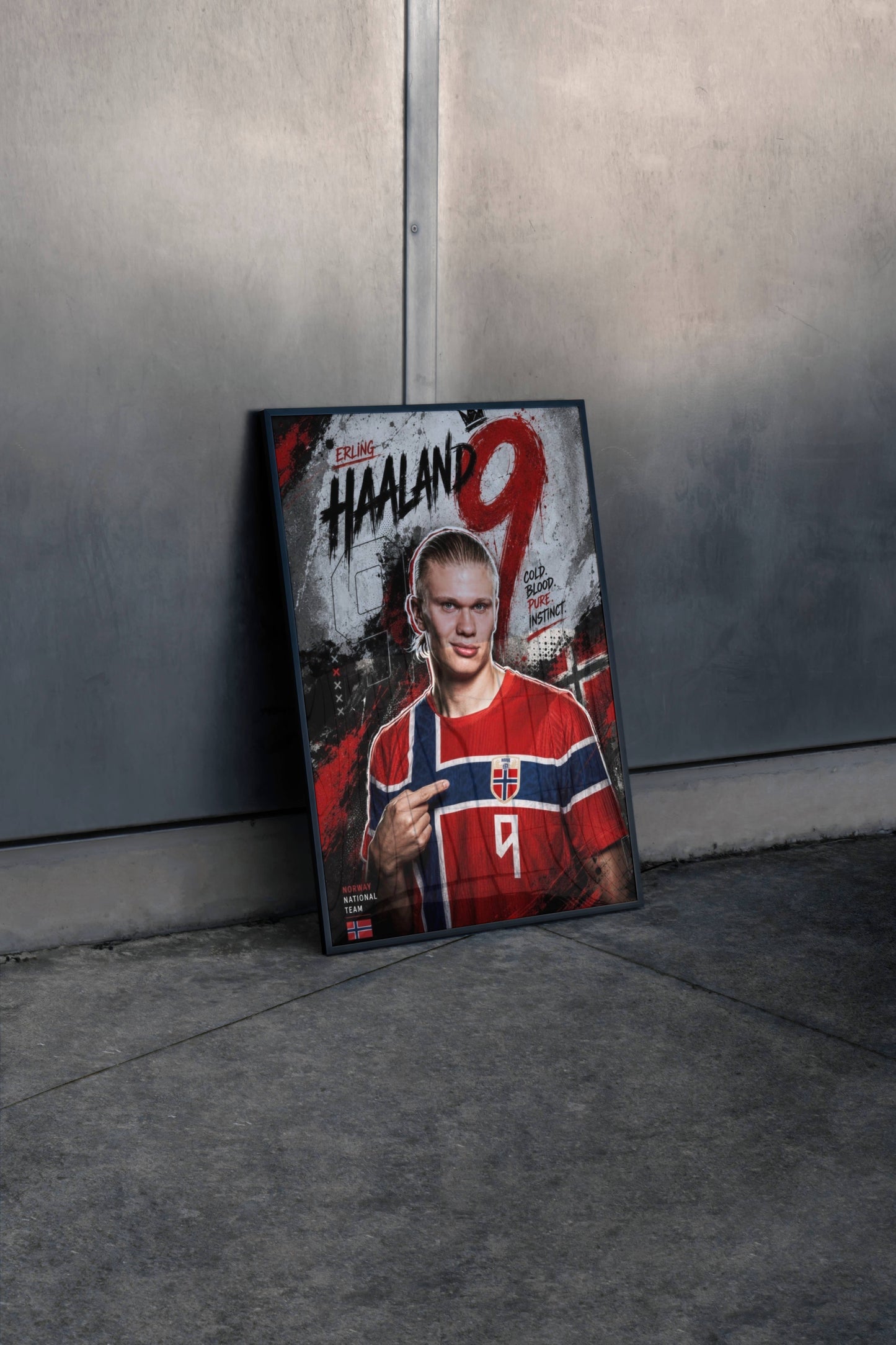 Haaland Norway HAALAND 9 Cold Blood Art Print | Football Wall Poster