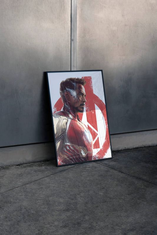 Tony Stark Iron Man Avengers Logo Poster | Marvel Wall Art Print
