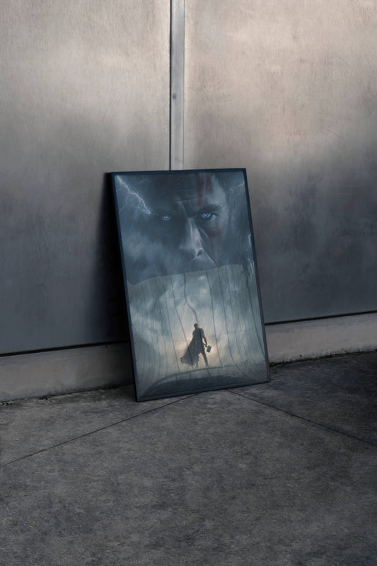 Thor Dark Mystical Face Overlay Art Print | Superhero Wall Poster