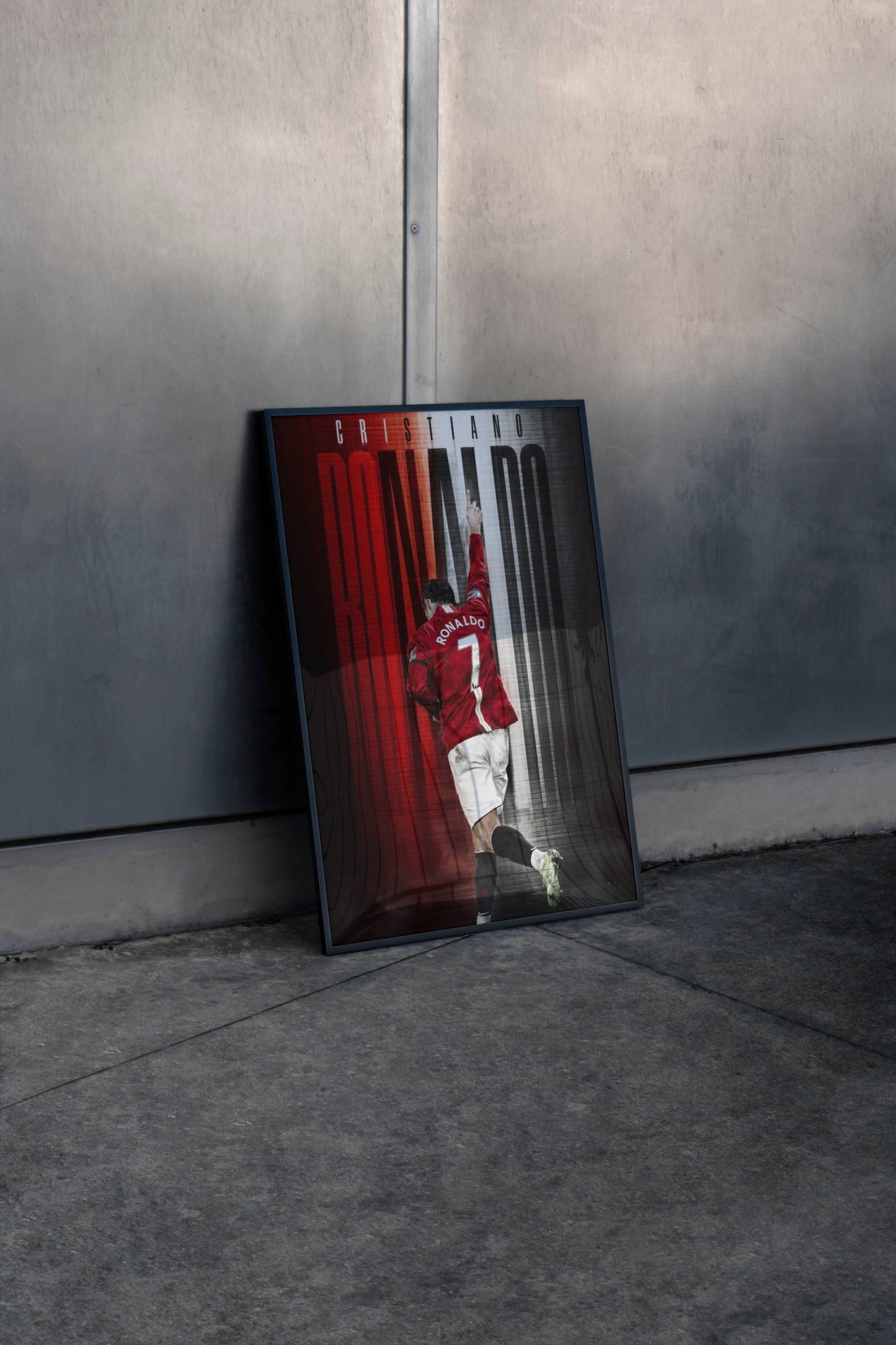 Ronaldo Manchester United No.7 Back View Art Print | Football Wall Poster