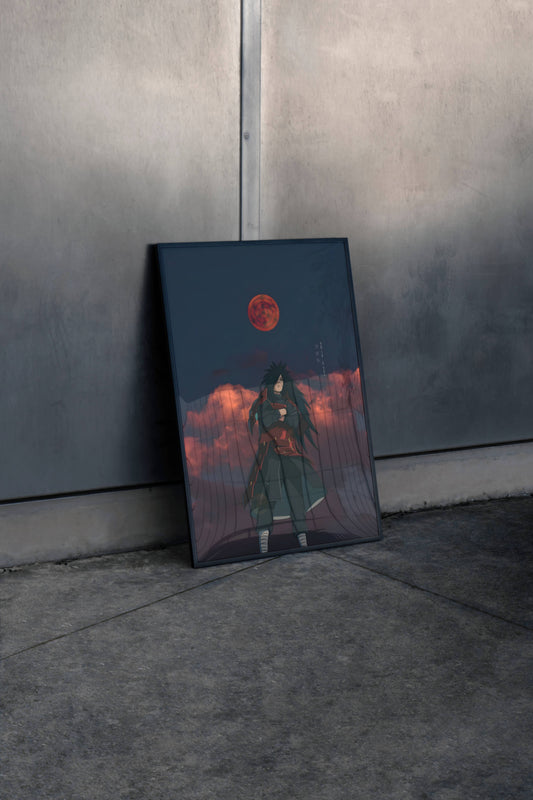 Madara Uchiha Red Moon Naruto Art Poster Frame