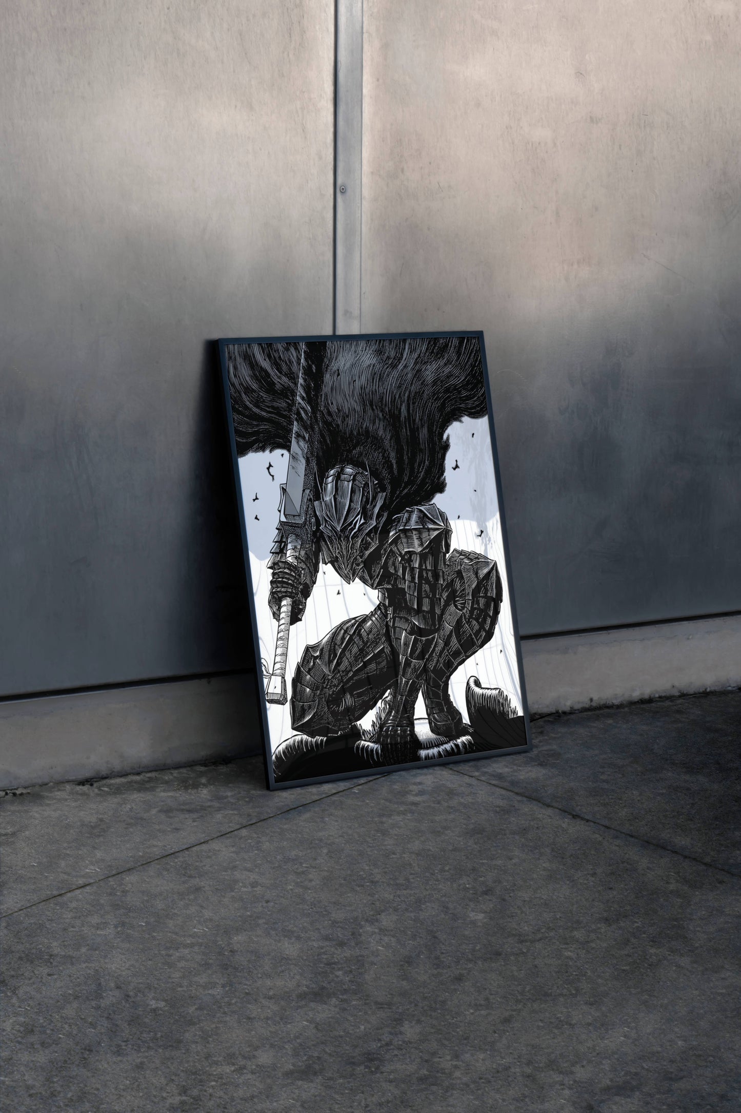Berserk Guts Dark Fantasy Manga Art Poster Frame