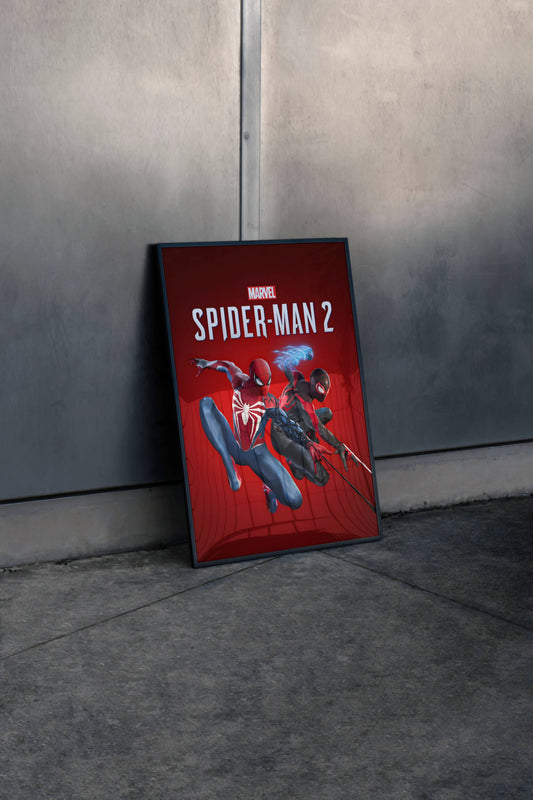 Marvel Spider-Man 2 Red Action Poster Frame