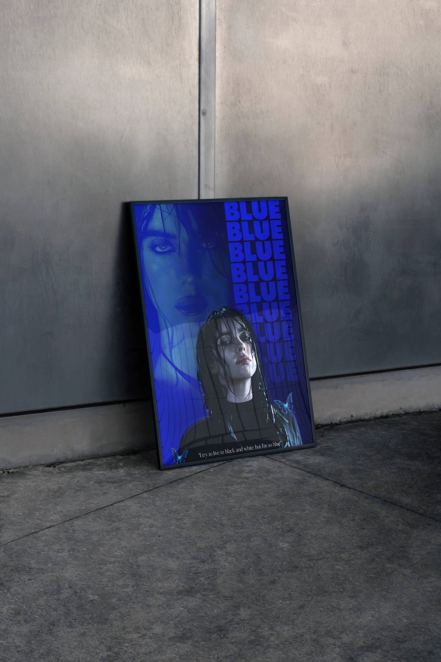 Billie Eilish Blue Song Frame