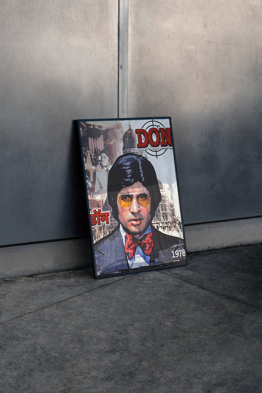 Don Bollywood Iconic Crime Thriller Movie Poster Art Frame