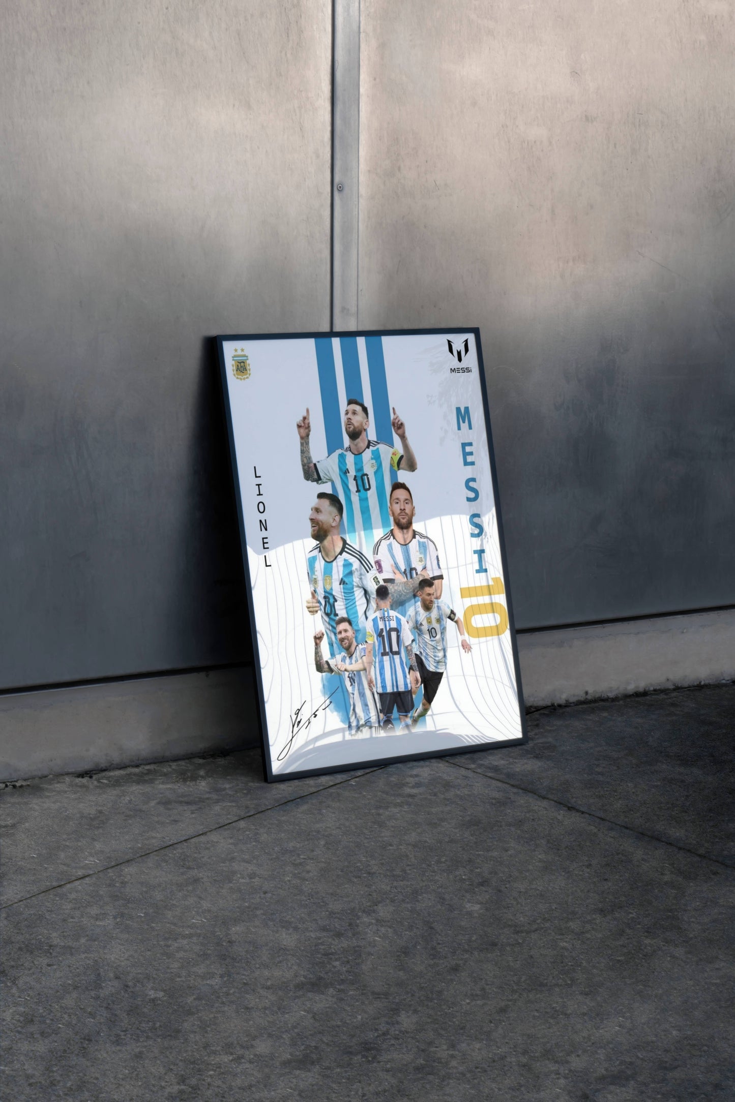 Lionel Messi No.10 Argentina Collage Art Print | Football Fan Wall Poster