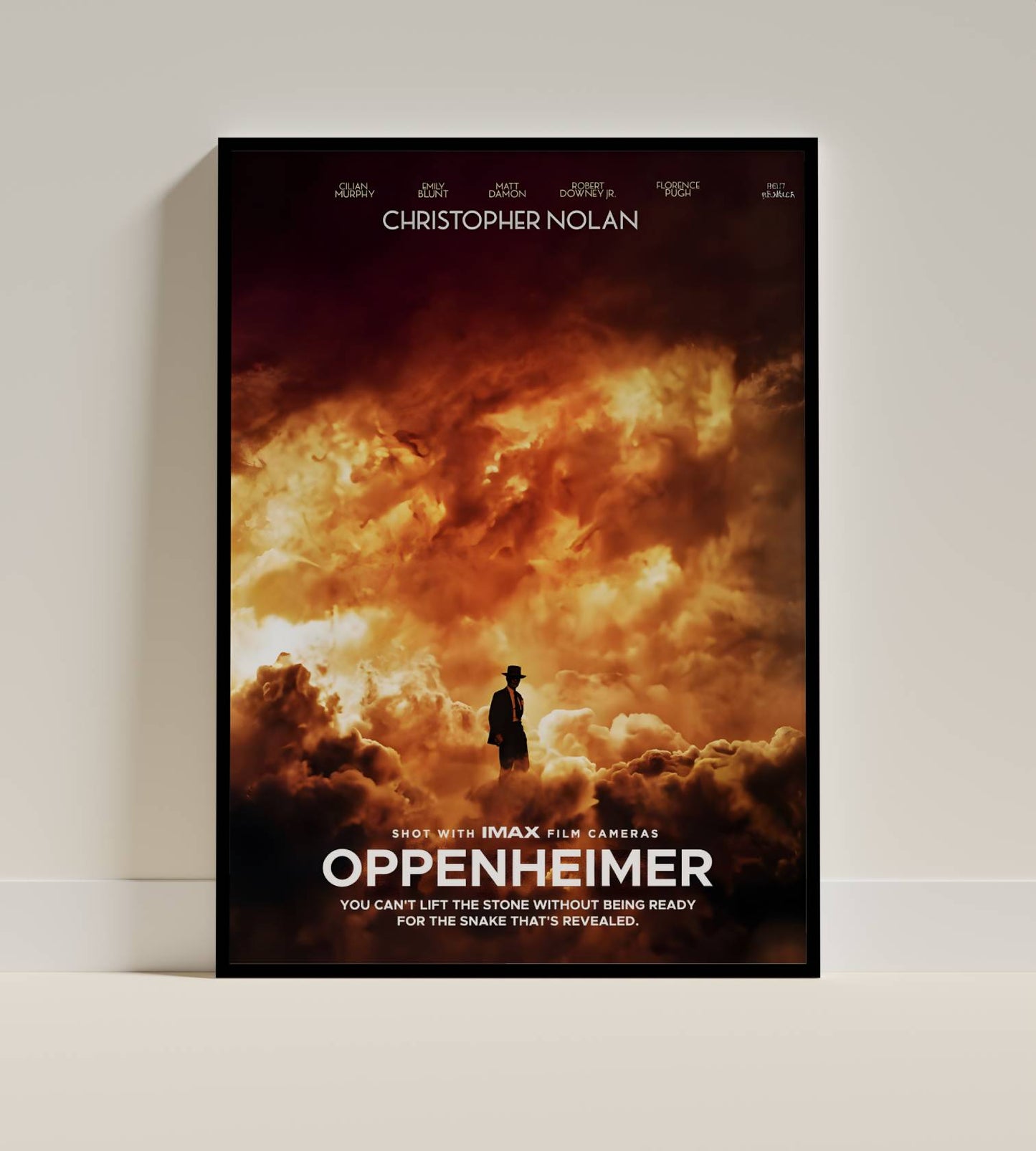 Oppenheimer Dramatic Fire Explosion Movie Poster Frame