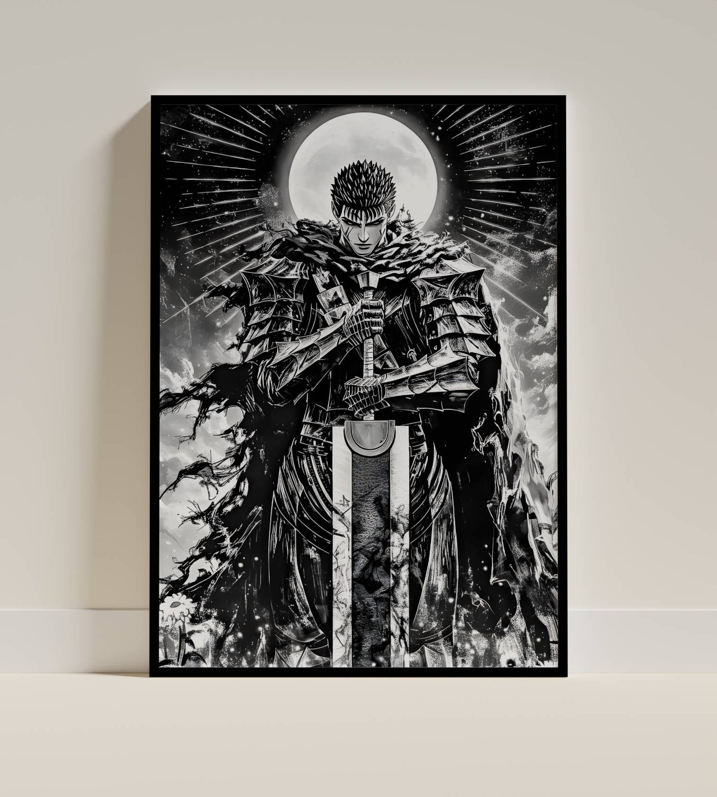 Dark Knight Moon Warrior Art Poster Frame