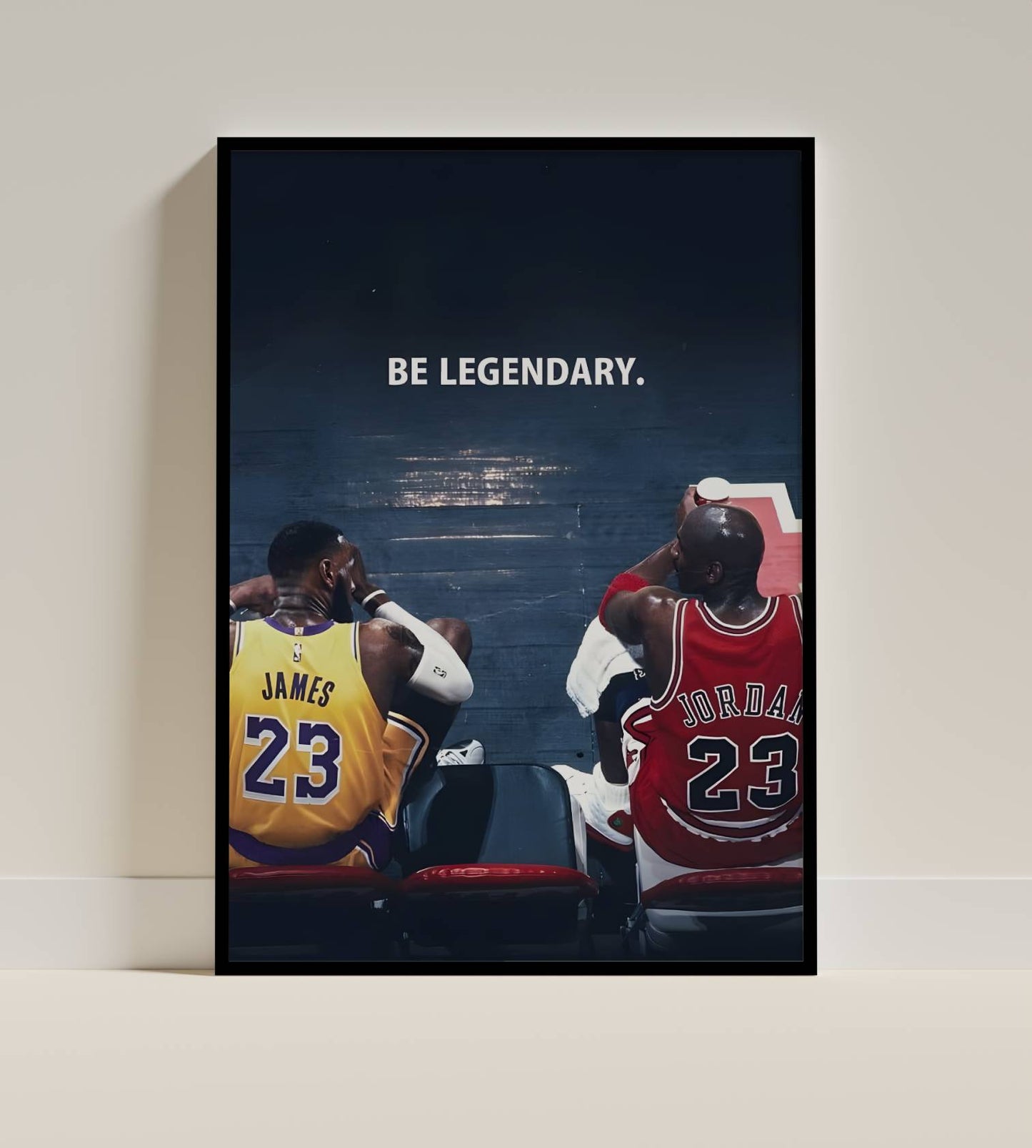 LeBron James vs Michael Jordan Be Legendary Poster Frame