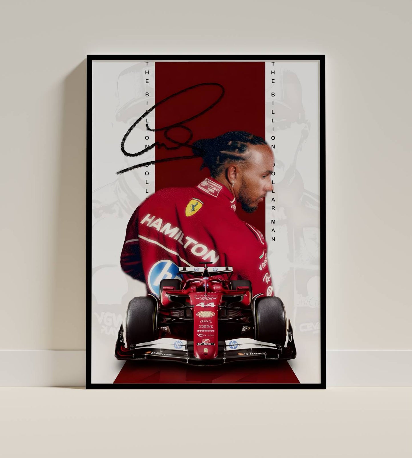 Lewis Hamilton Ferrari Poster Frame