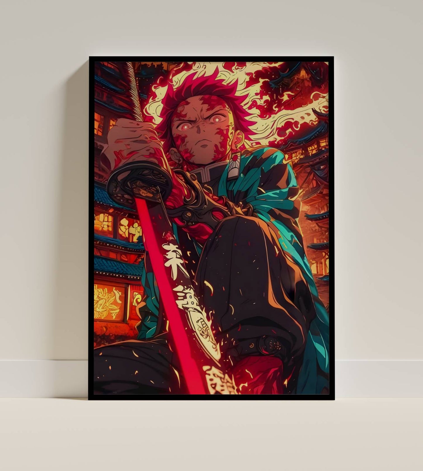Tanjiro Kamado ( sun breathe ) Art Poster Frame